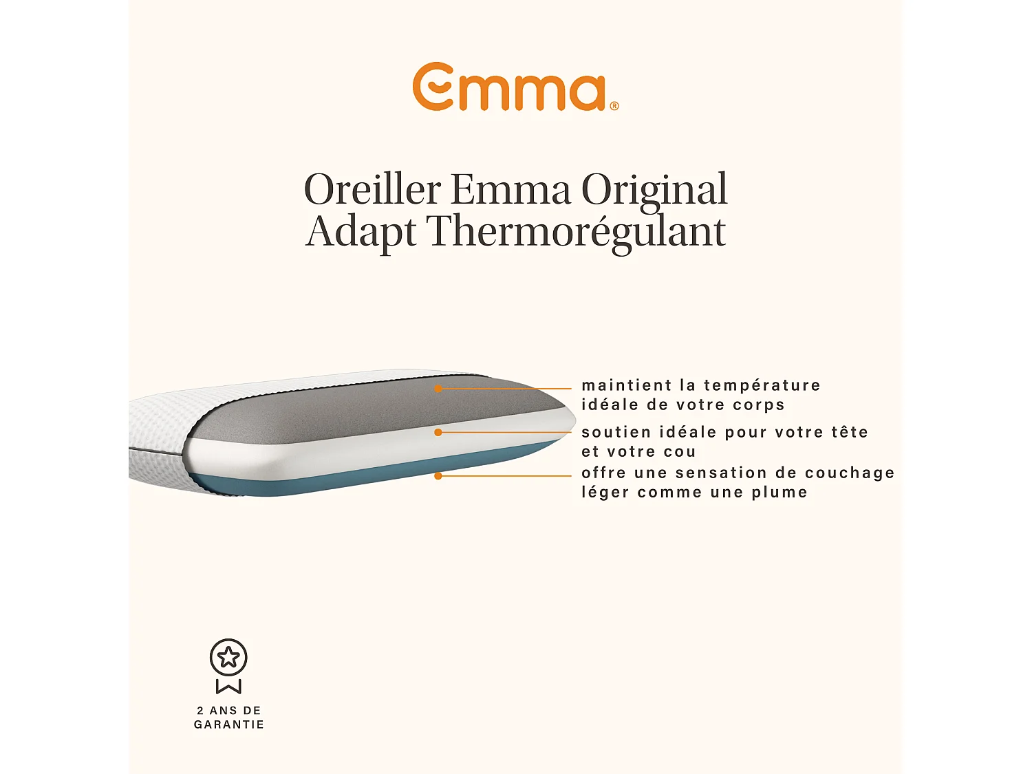 Ensemble 2x Oreiller Original Adapt Thermorégulant