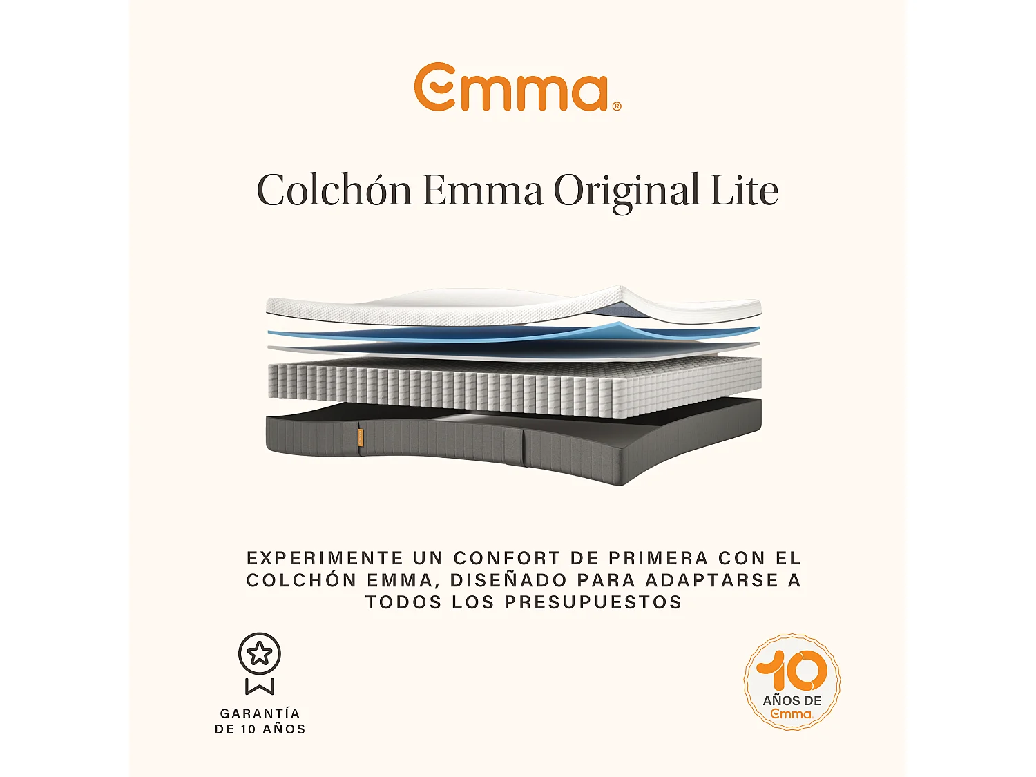 Colchón Original Lite | Muelles y espuma viscoelástica | 22 cm