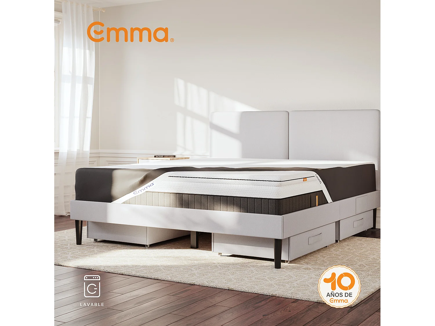 Emma Protège-Matelas  0 x 160 x 200 cm Blanc