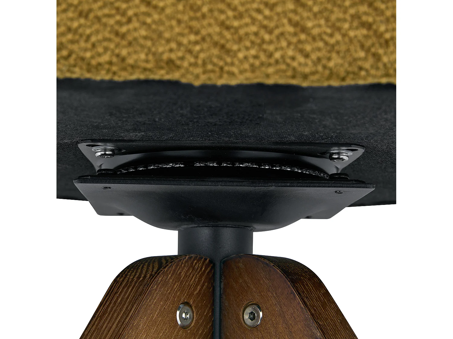 Lot de 2 chaises de salle à manger pivotantes en tissu texturé gingembre avec pieds en bois massif noyer
