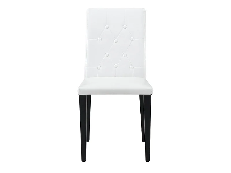 Lot de 4 chaises de salle à manger en similicuir blanc avec pieds en métal noir