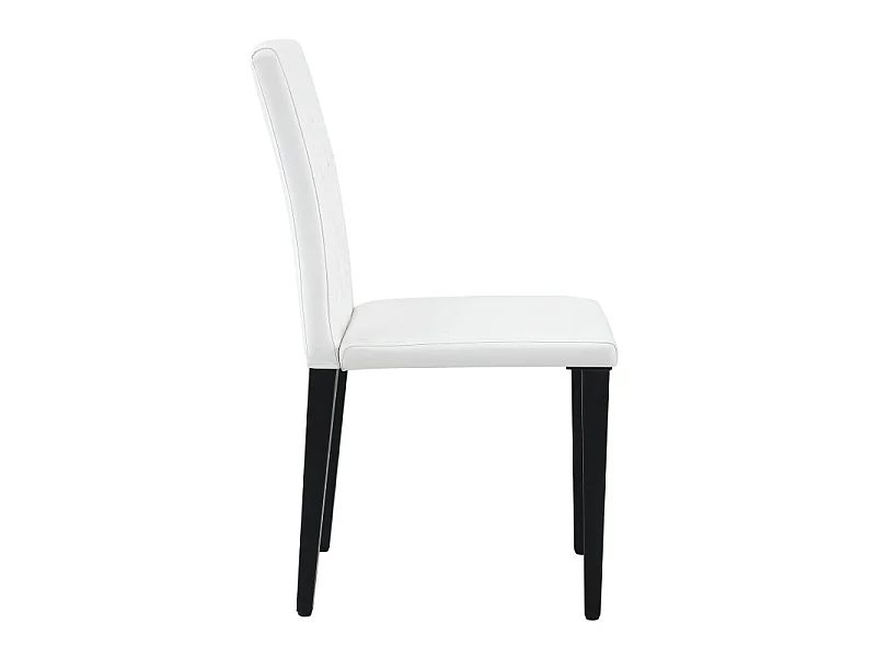 Lot de 4 chaises de salle à manger en similicuir blanc avec pieds en métal noir