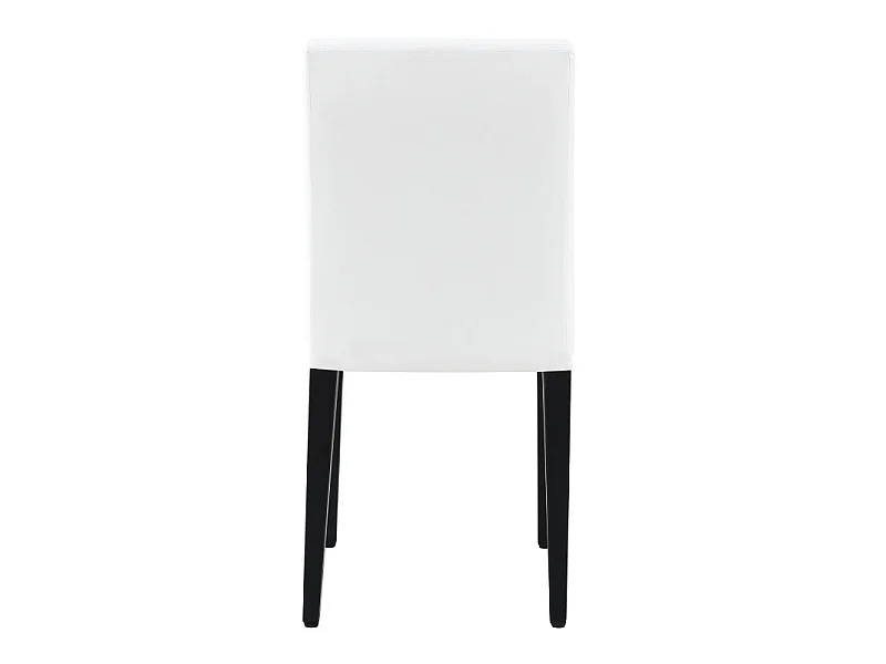 Lot de 4 chaises de salle à manger en similicuir blanc avec pieds en métal noir