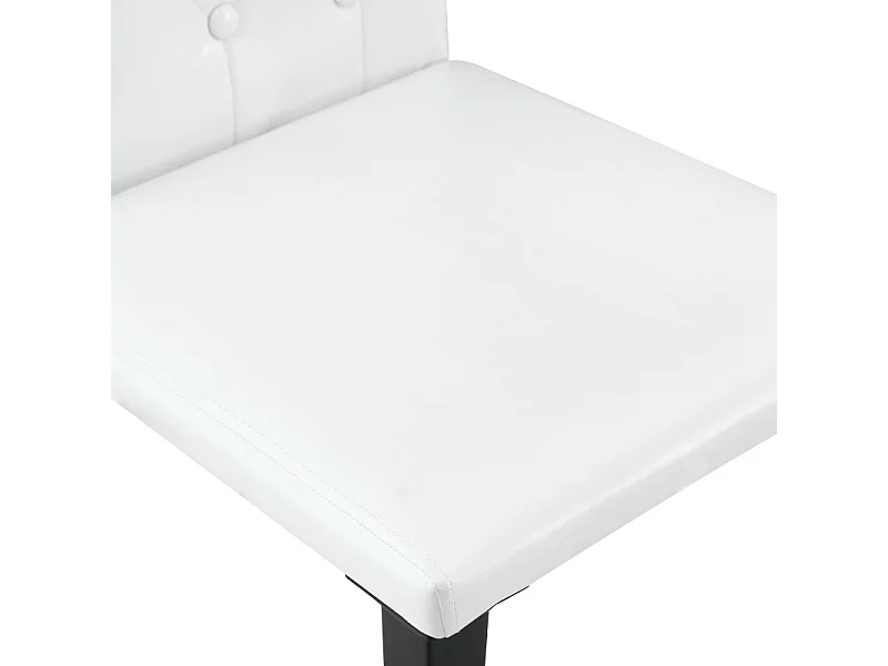 Lot de 4 chaises de salle à manger en similicuir blanc avec pieds en métal noir