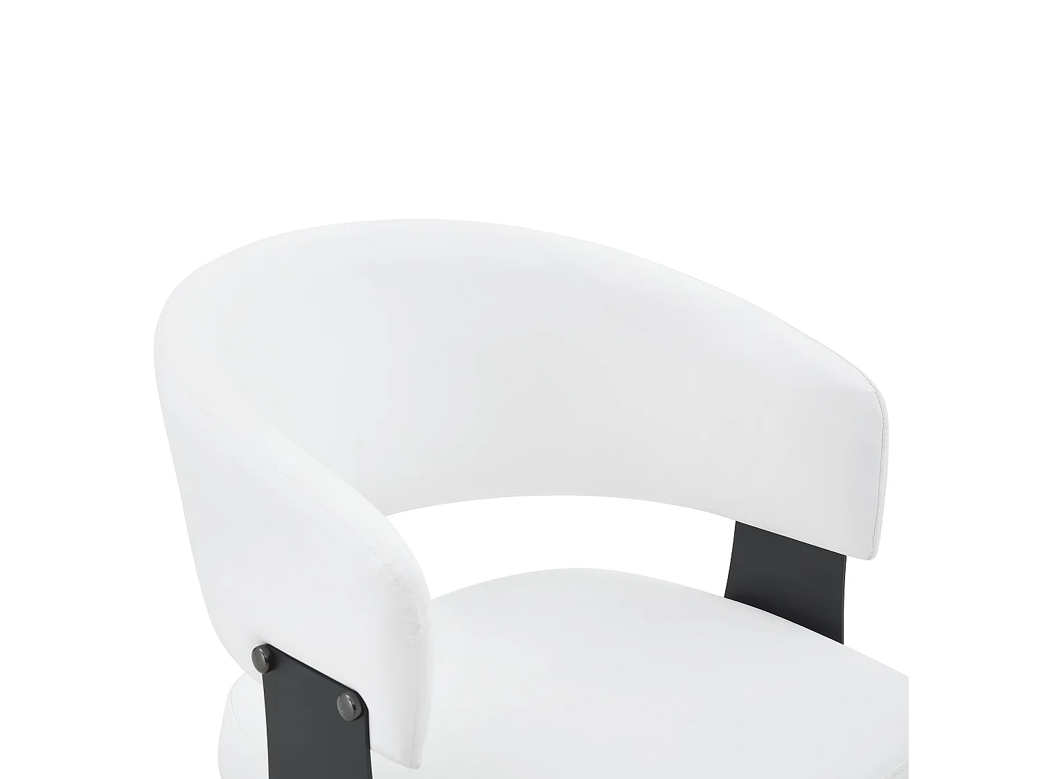 Juego de 2 sillas de comedor con reposabrazos y patas de polipiel negra y blanca