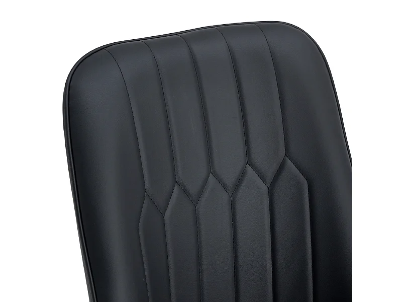 Set van 2 eetkamerstoelen met kunstleren bekleding en zwarte metalen poten