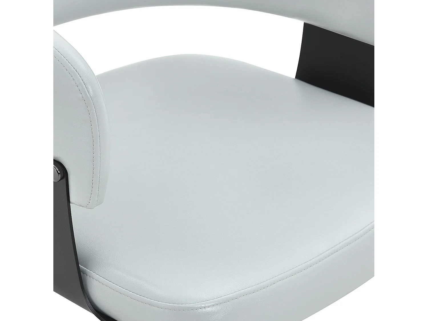 Juego de 2 sillas de comedor con reposabrazos de polipiel gris
