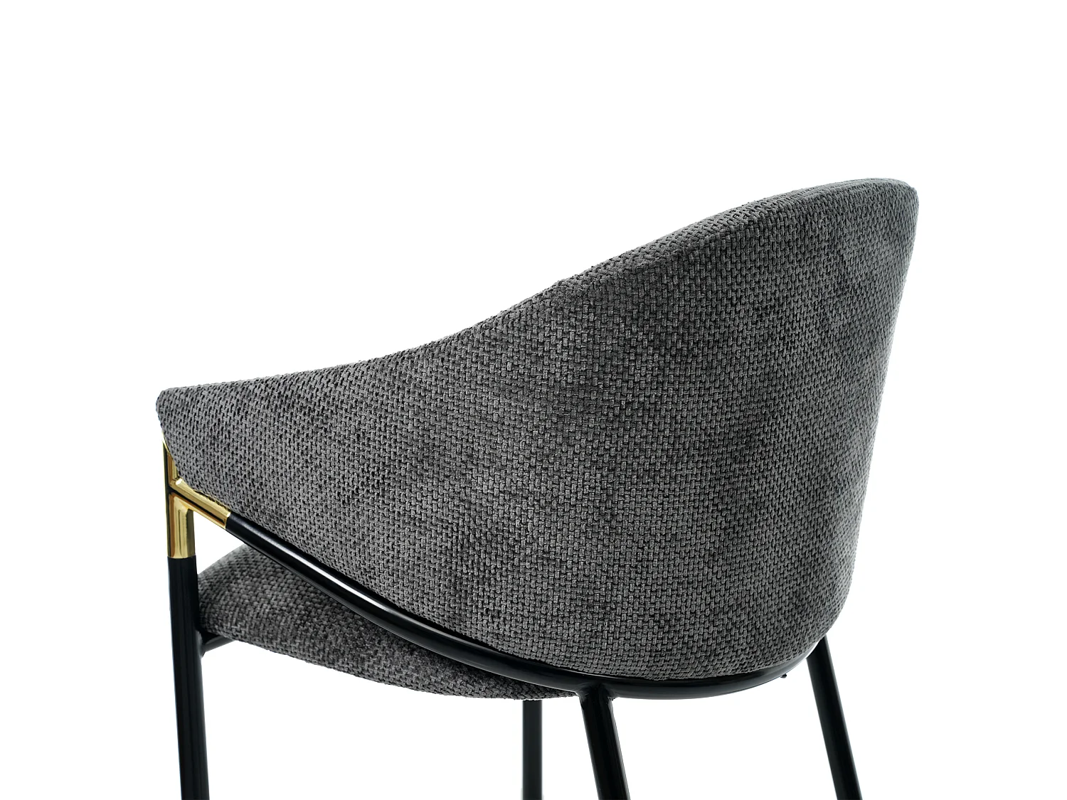 Juego de 2 sillas de comedor de chenilla con brazos de acero inoxidable, gris