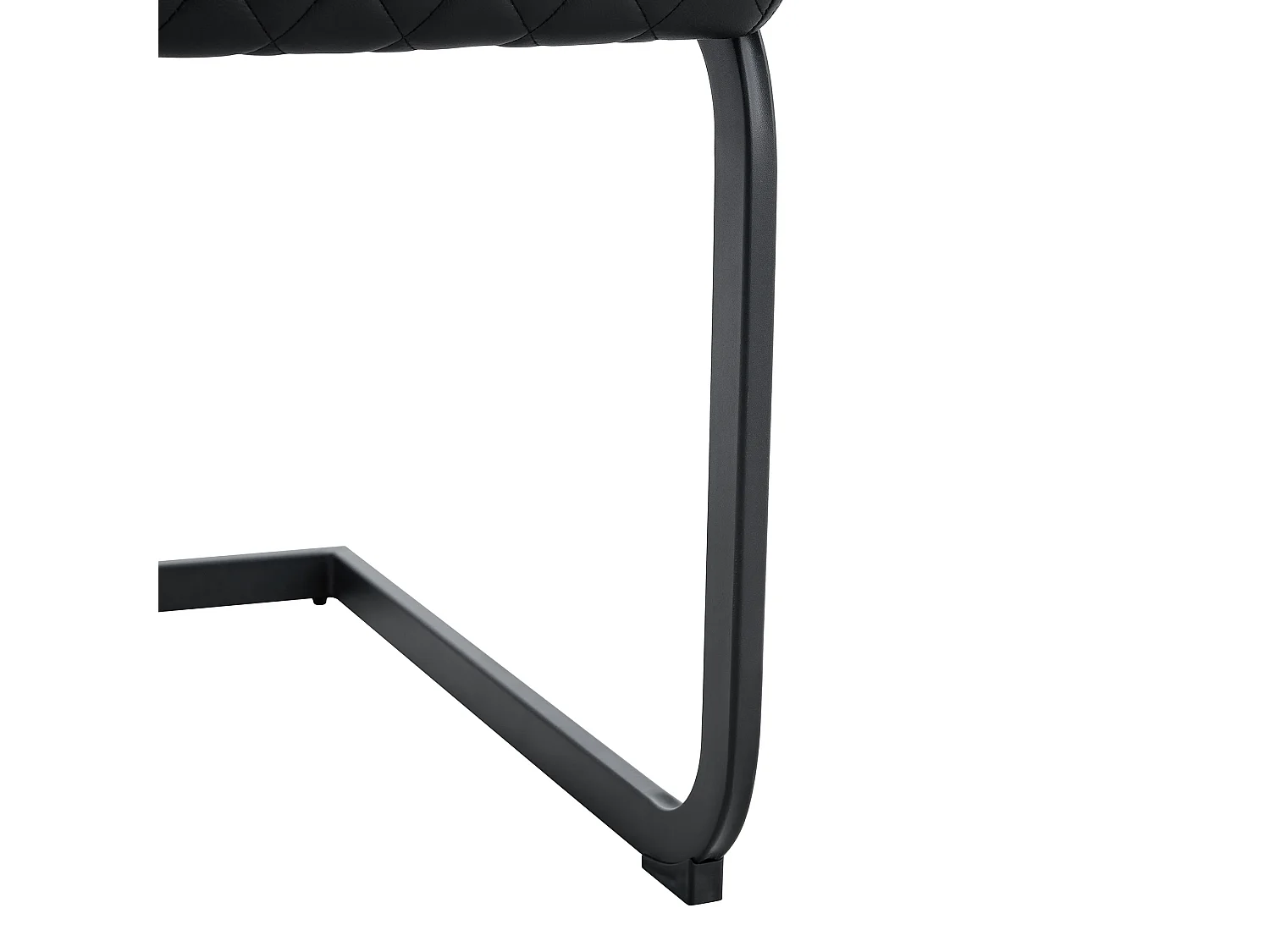 Set van 2 eetkamerstoelen met hoge rugleuning in zwart kunstleer met zwart metalen frame
