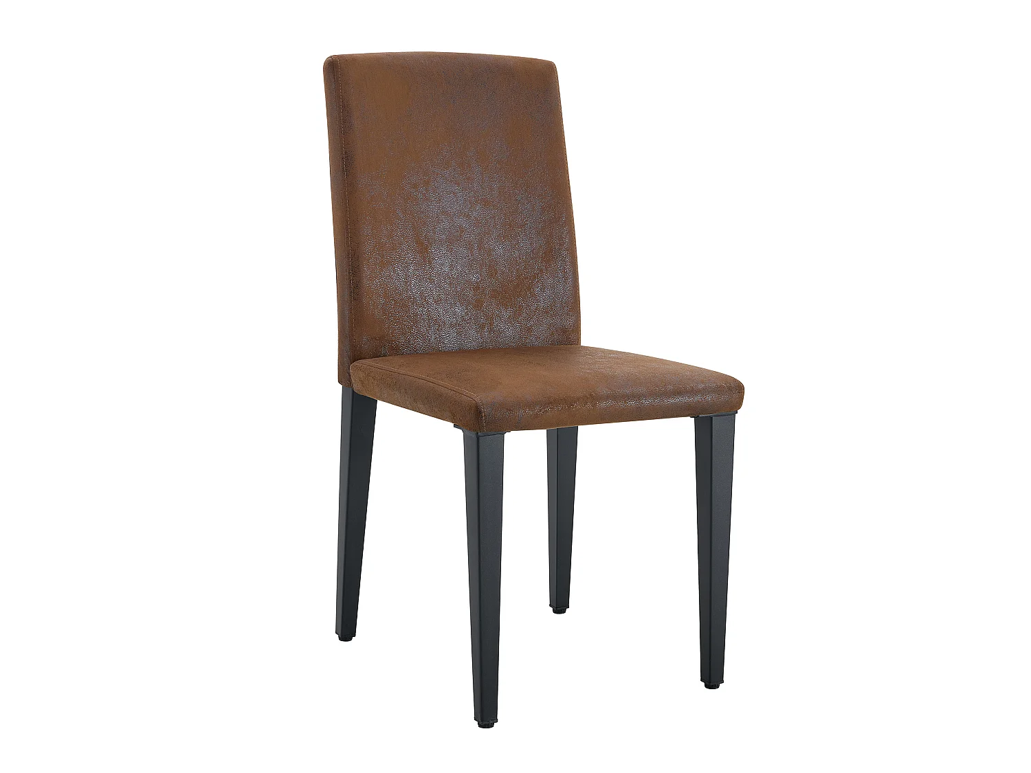 Lot de 2 chaises de salle à manger en tissu marron et métal noir