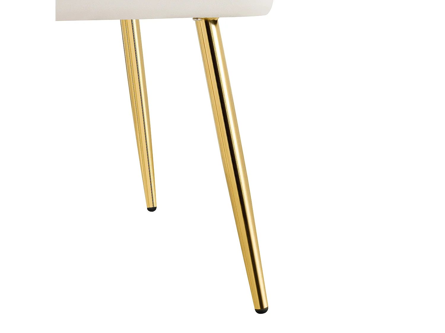 Set di 2 sedie da pranzo imbottite in velluto beige con schienale intrecciato e gambe in metallo dorato