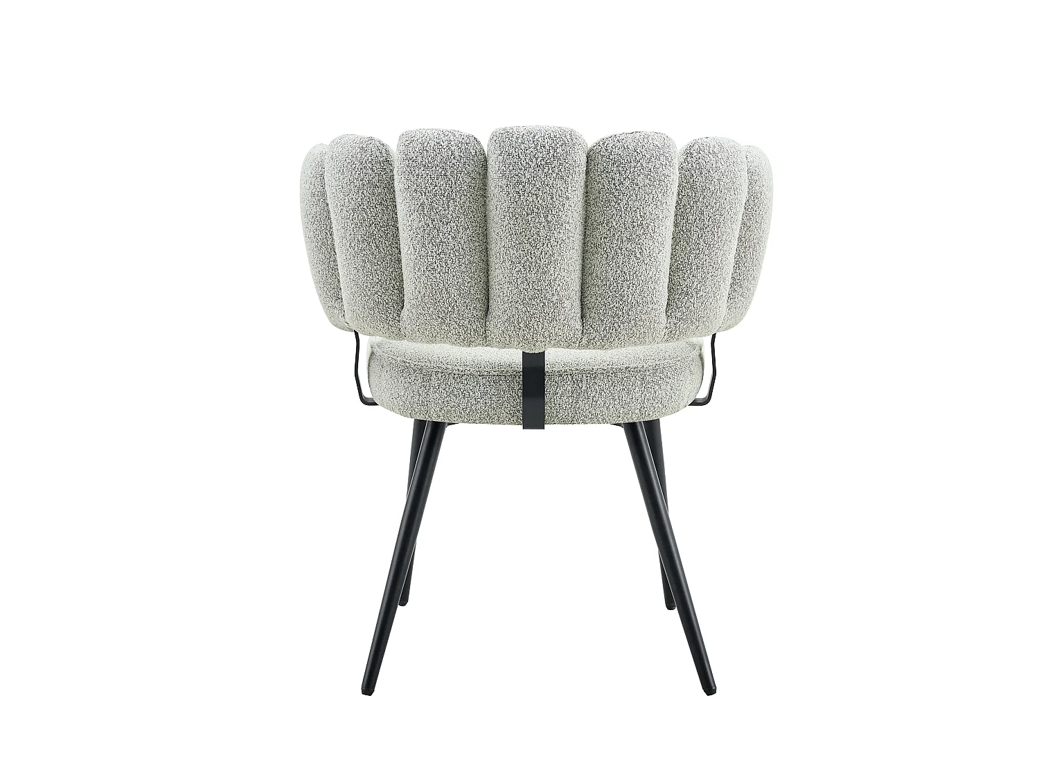 Juego de 2 sillas de comedor de terciopelo texturizado gris claro con patas de metal negro