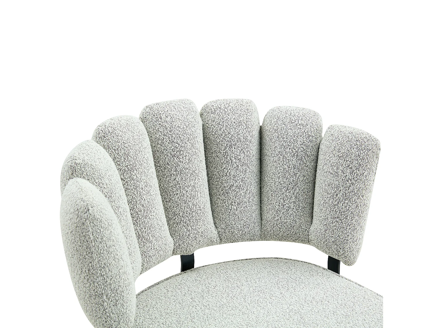 Juego de 2 sillas de comedor de terciopelo texturizado gris claro con patas de metal negro