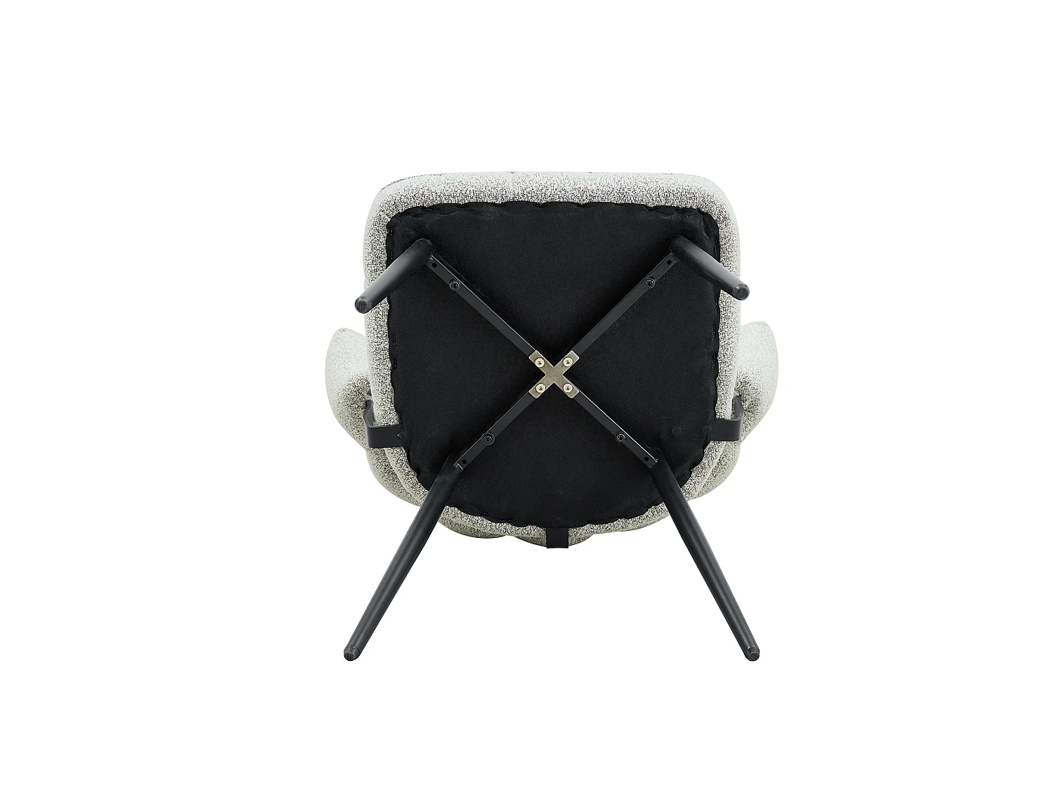 Juego de 2 sillas de comedor de terciopelo texturizado gris claro con patas de metal negro