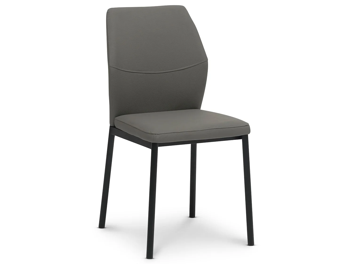 Lot de 4 Chaises de Salle à Manger Ginova Gris, Assise et Dossier Rembourrés Confortables, Pieds en Métal