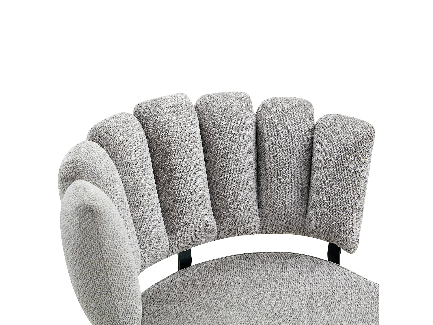 Juego de 2 sillas de comedor de terciopelo estructurado con patas de metal negro, color gris