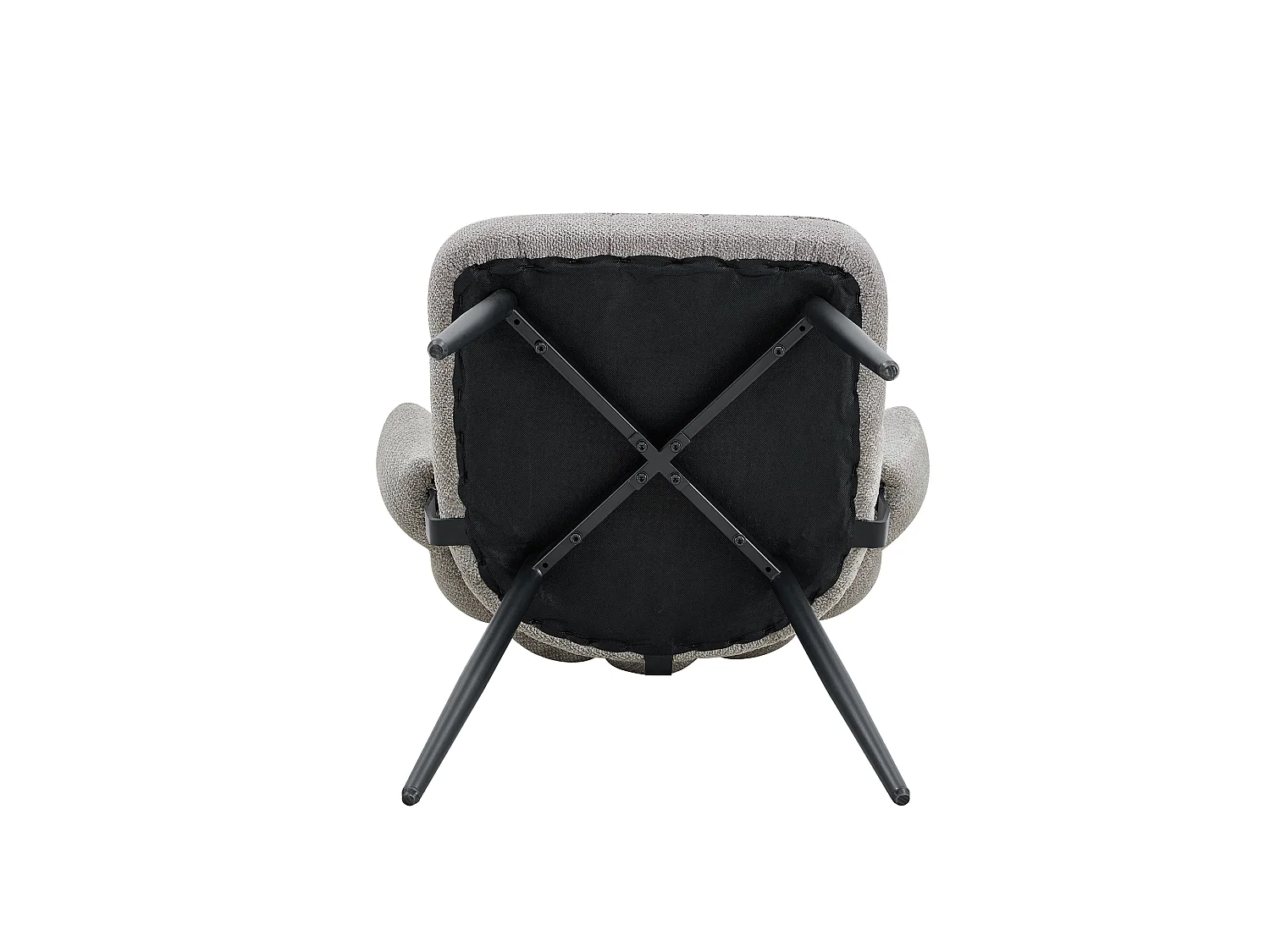 Juego de 2 sillas de comedor de terciopelo estructurado con patas de metal negro, color gris