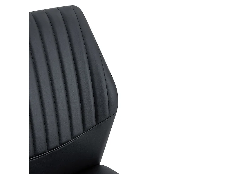 Lot de 4 chaises de salle à manger en similicuir noir avec pieds en métal