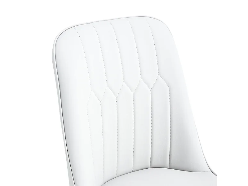 Lot de 2 chaises de salle à manger en similicuir blanc avec pieds en métal noir