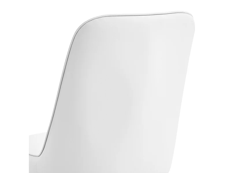 Lot de 2 chaises de salle à manger en similicuir blanc avec pieds en métal noir