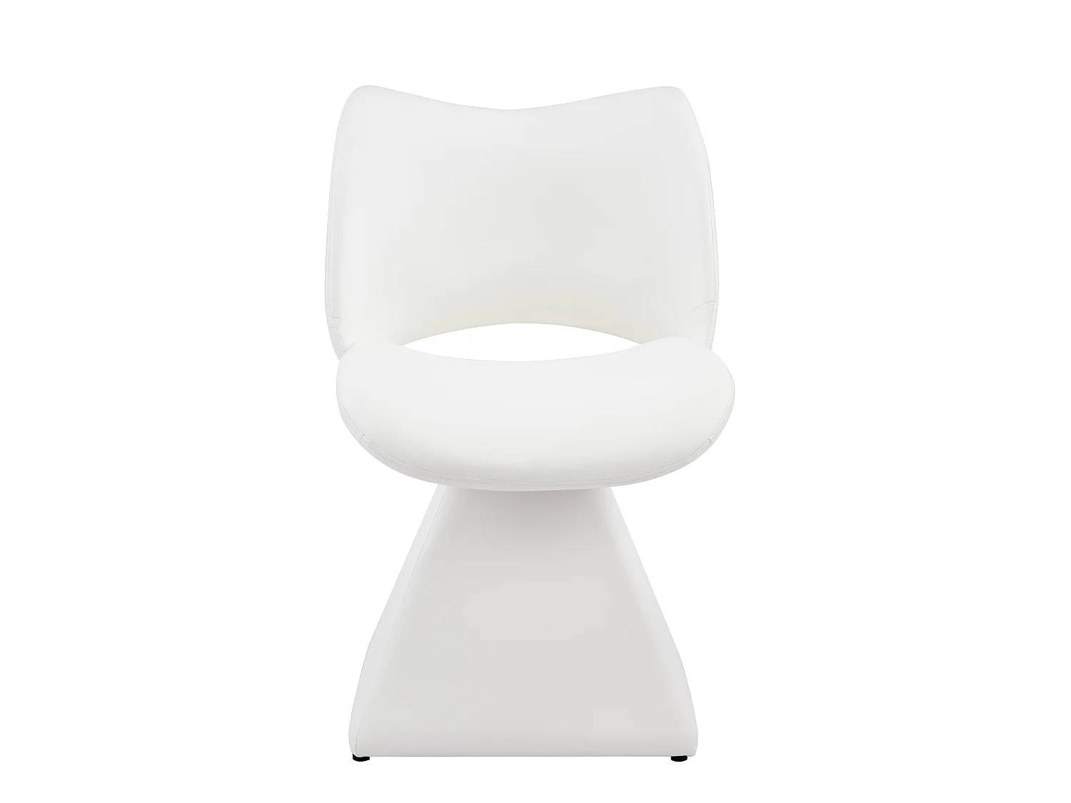 Silla de Comedor Giratoria Tapizada en Piel Sintética Blanca, para Salón