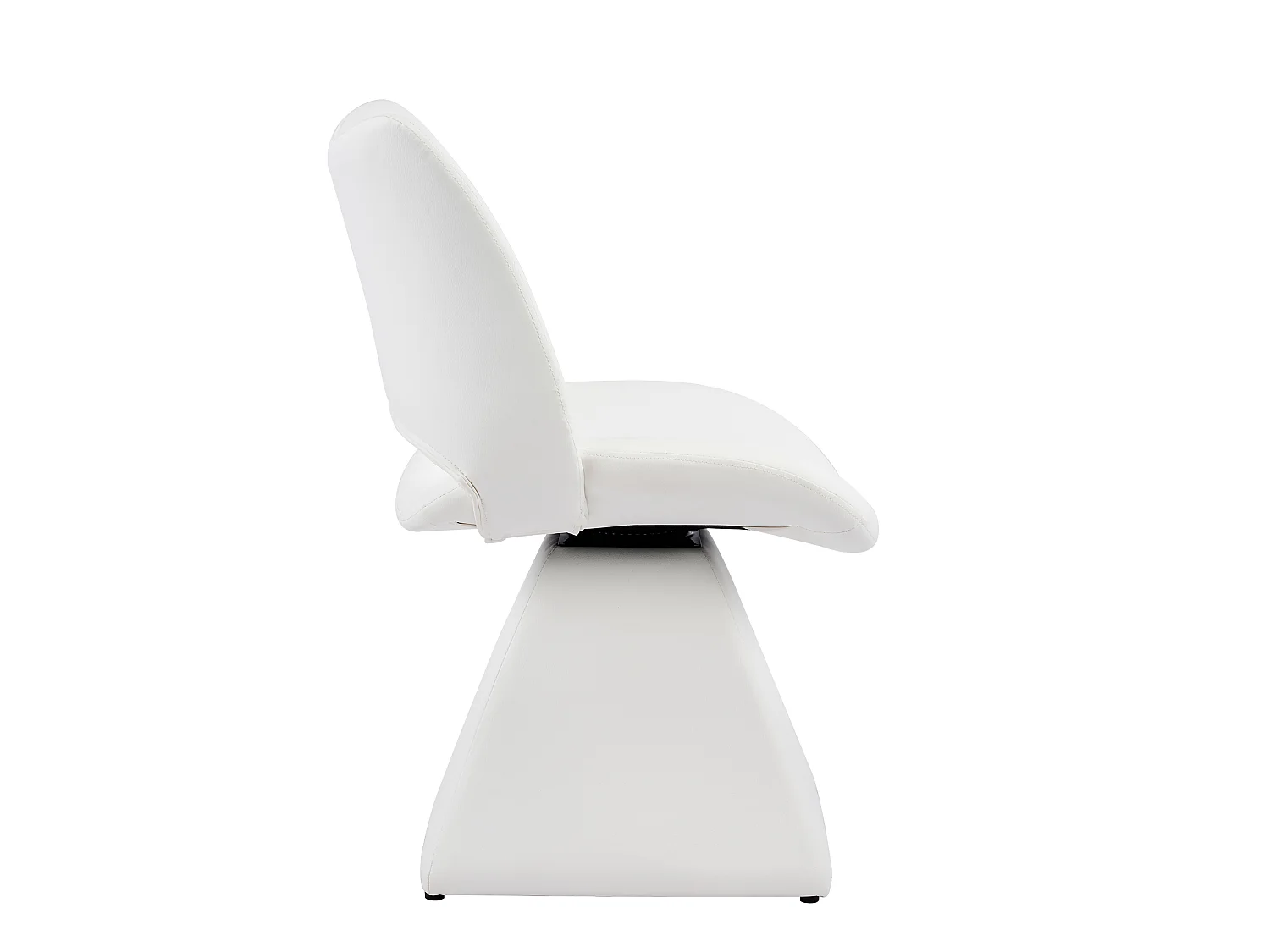 Silla de Comedor Giratoria Tapizada en Piel Sintética Blanca, para Salón