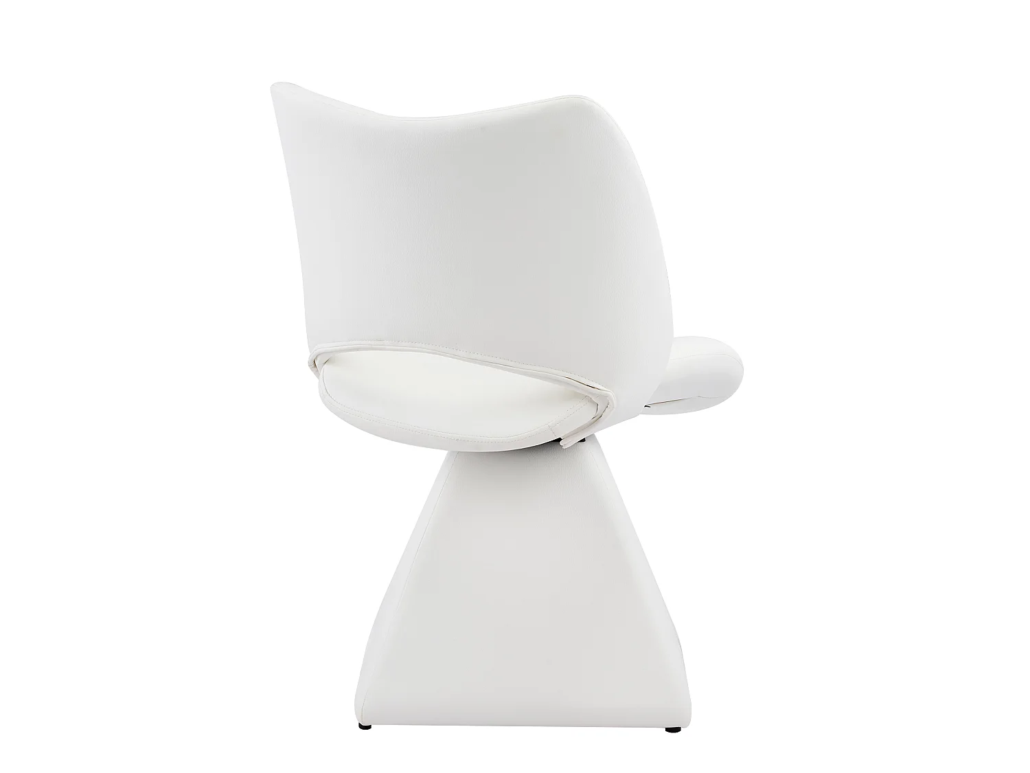 Silla de Comedor Giratoria Tapizada en Piel Sintética Blanca, para Salón