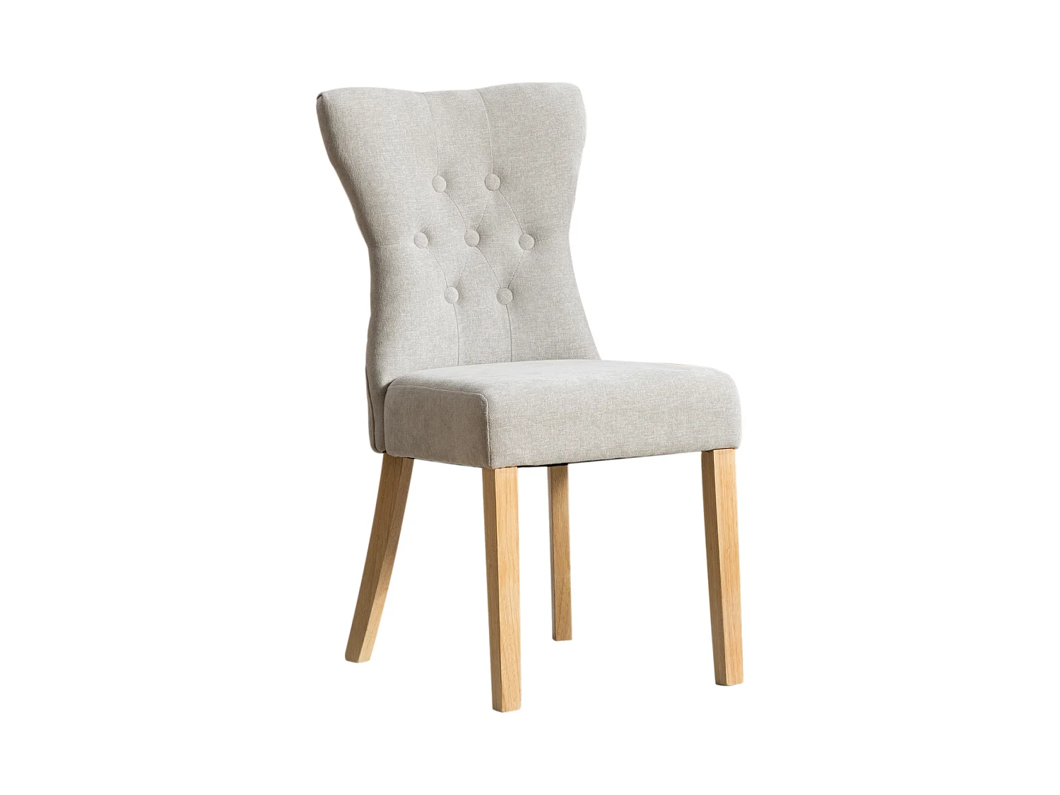 Lot de 2 chaises de salle à manger rembourrées en chenille gris avec pieds en bois massif
