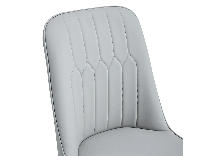 Lot de 2 chaises de salle à manger avec revêtement en similicuir gris et pieds en métal noir