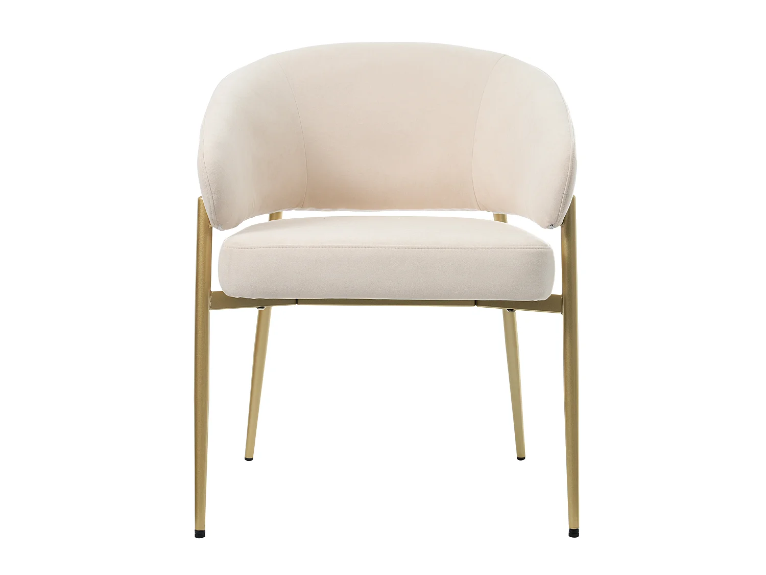 Set van 2 fluwelen eetkamerstoelen met metalen poten in champagne en beige