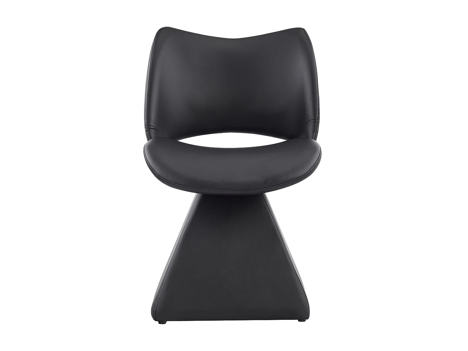 Silla de Comedor Giratoria Tapizada en Piel Sintética Negra, para Salón