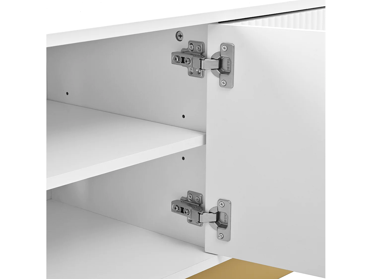 TV-Ständer 170 x 40,5 x 47 cm mit 3 Türen, verstellbarem Einlegeboden und Kabelmanagement, weiß