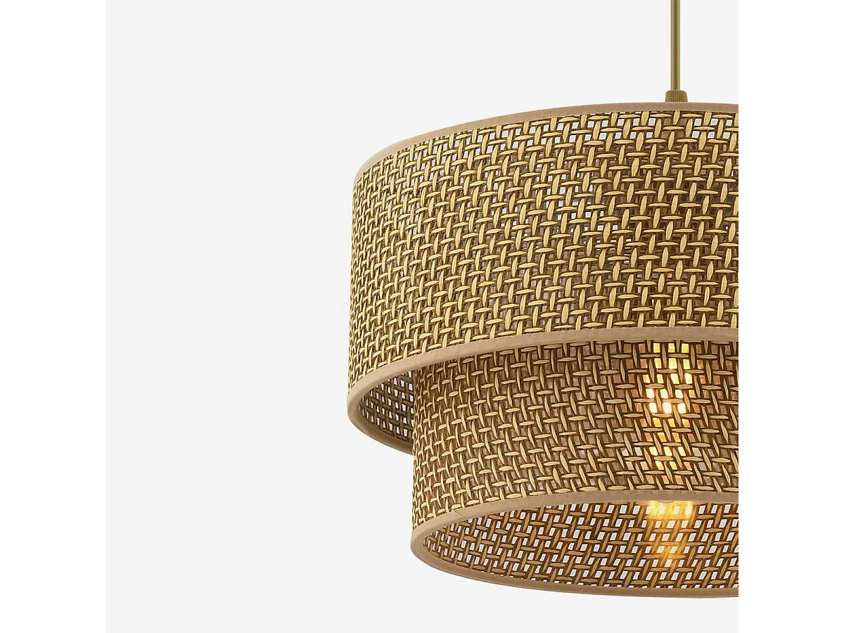 Lámpara colgante en metal y algodón Echo - Beige