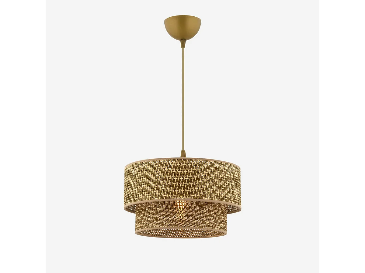 Lámpara colgante en metal y algodón Echo - Beige