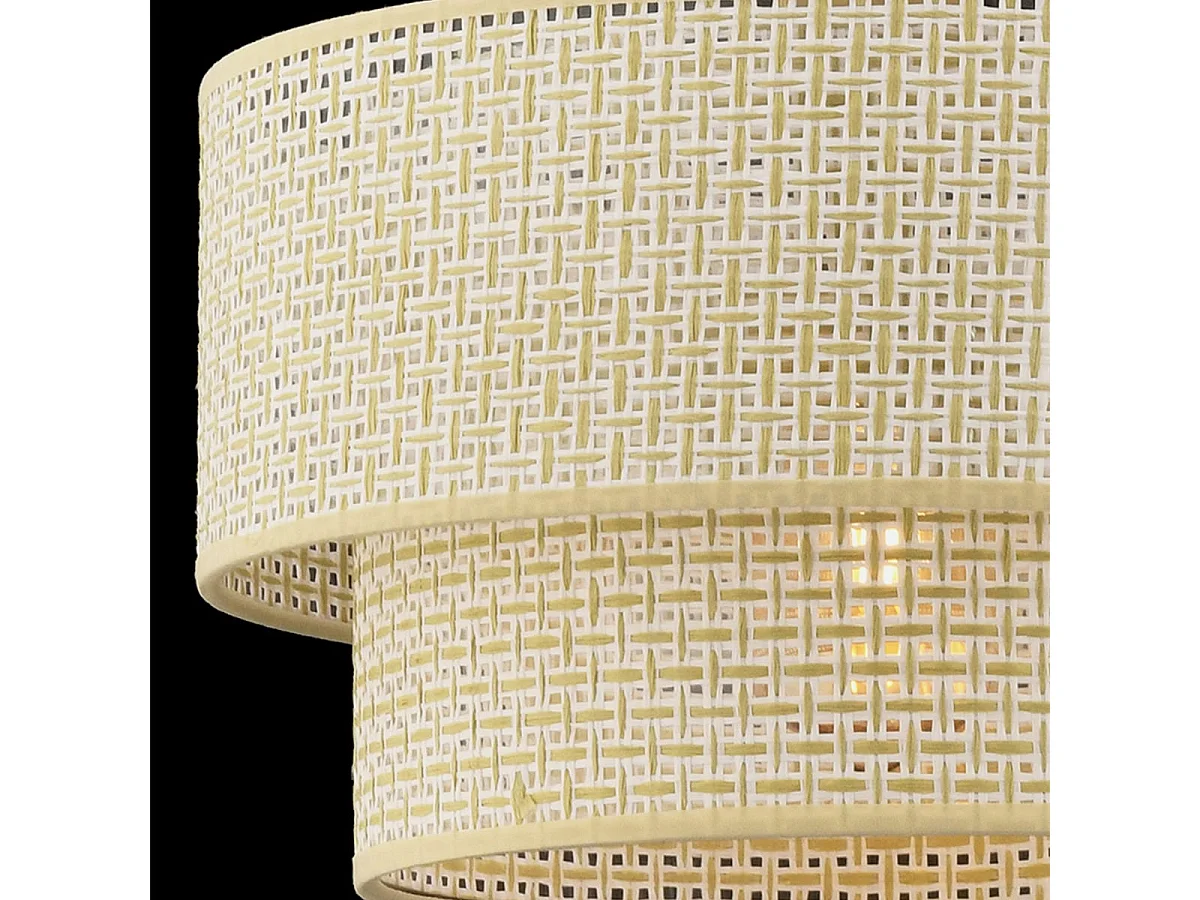 Suspension luminaire en métal et coton Echo - Crème