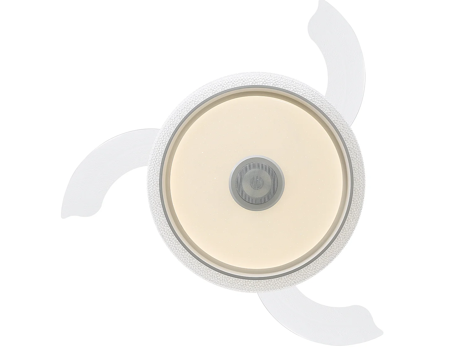 Ventilateur de plafond 106 cm avec lumière LED, télécommande, moteur DC réversible, silencieux, blanc