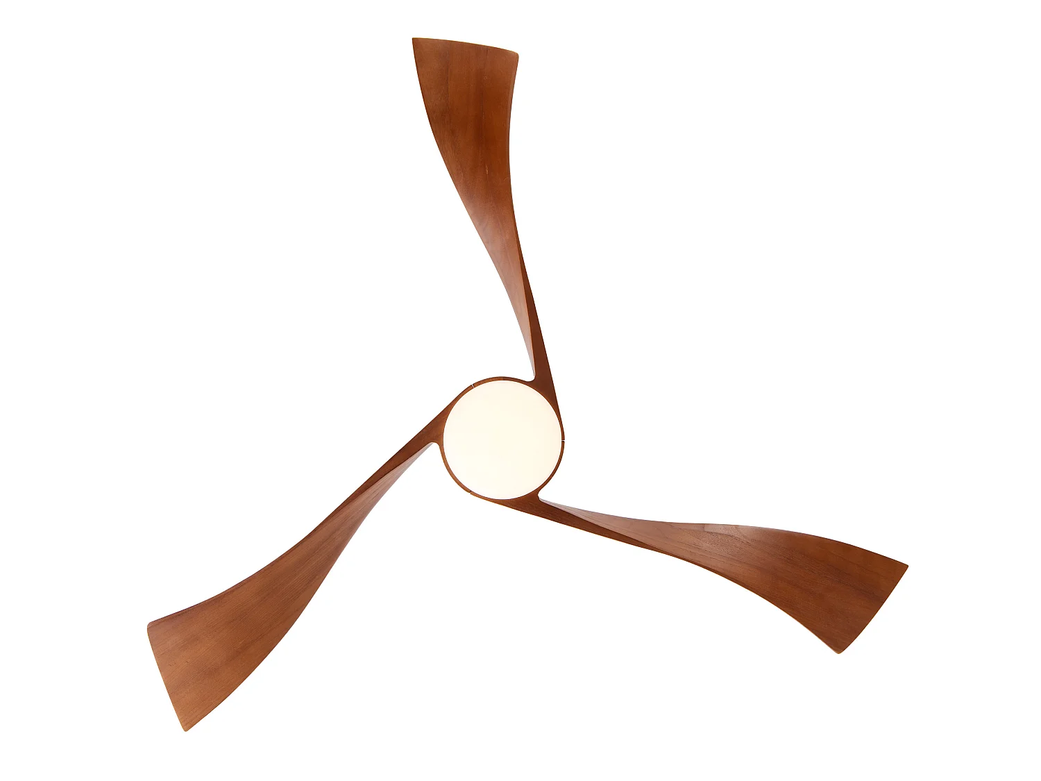 Ventilateur de plafond 132 cm avec lumière LED, télécommande, silencieux, 6 vitesses, réversible, marron