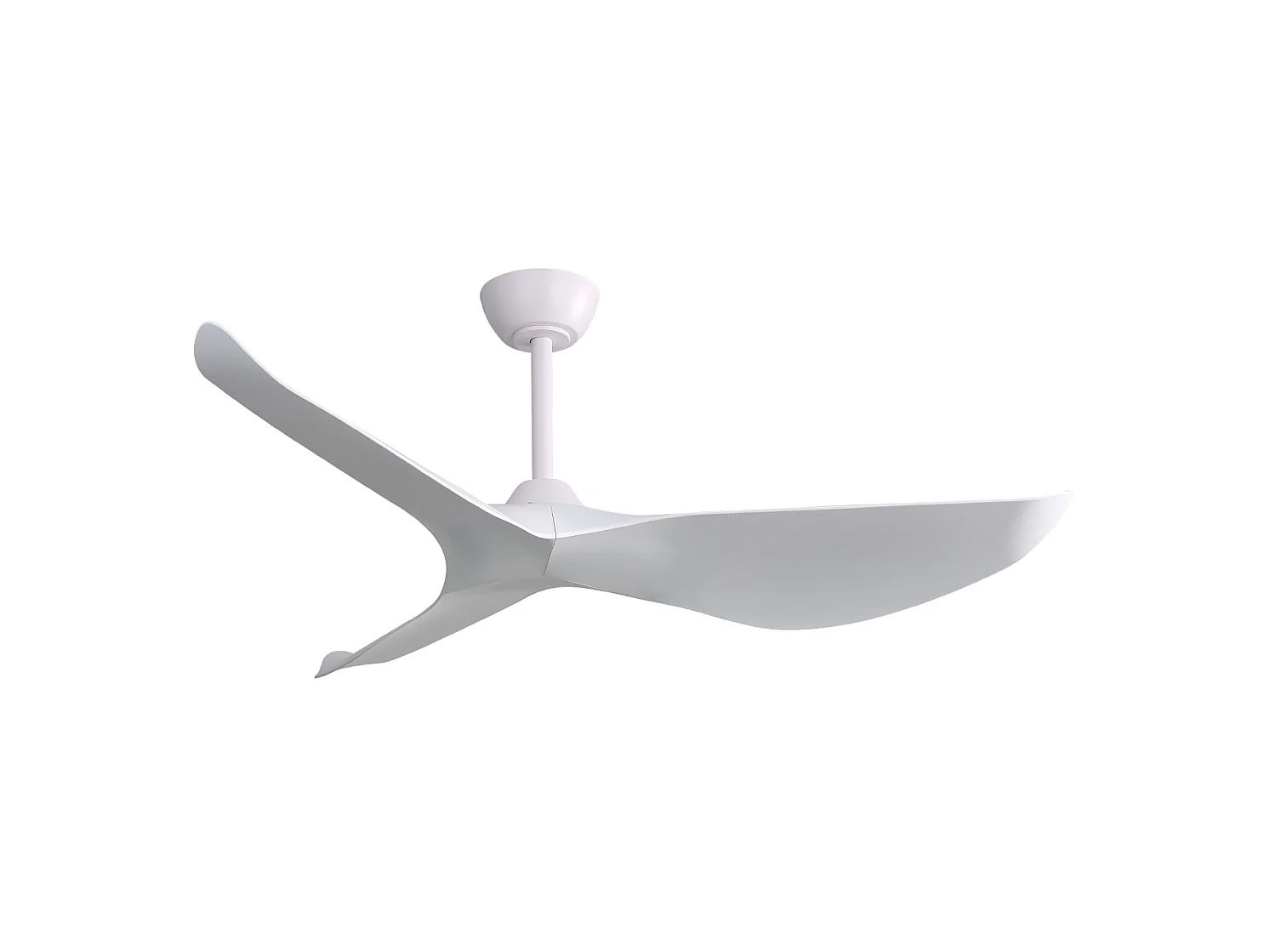Ventilateur de plafond 132 cm avec télécommande, silencieux, moteur DC réversible, 6 vitesses, blanc