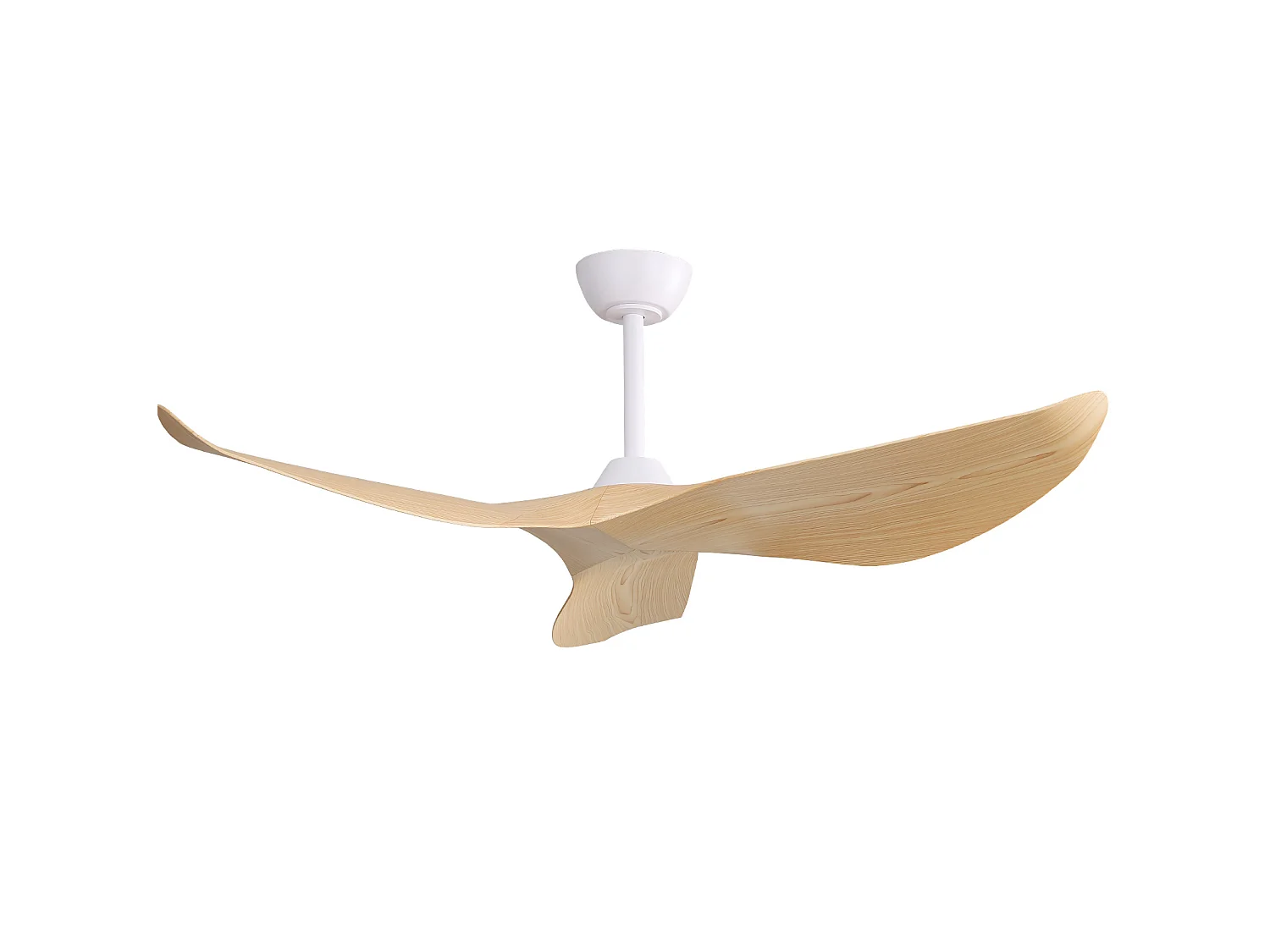 Ventilateur de plafond 132 cm avec télécommande, moteur DC réversible, silencieux, 6 vitesses, naturel