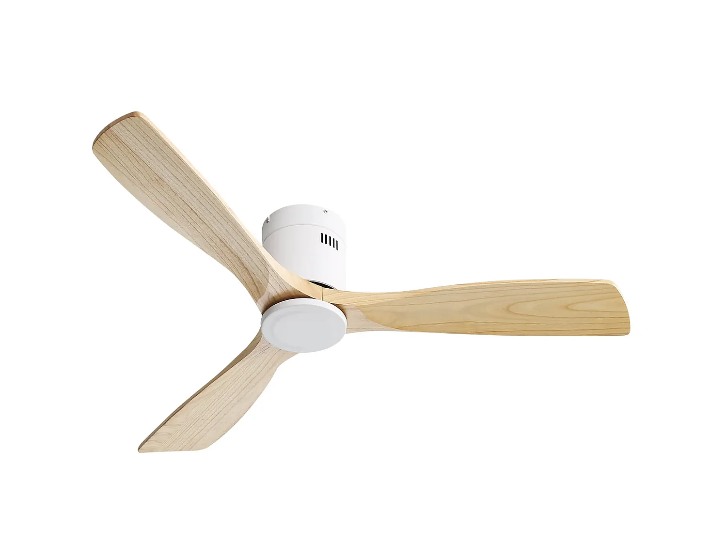 Ventilateur de plafond 132 cm avec télécommande, moteur DC réversible, silencieux, 6 vitesses, naturel