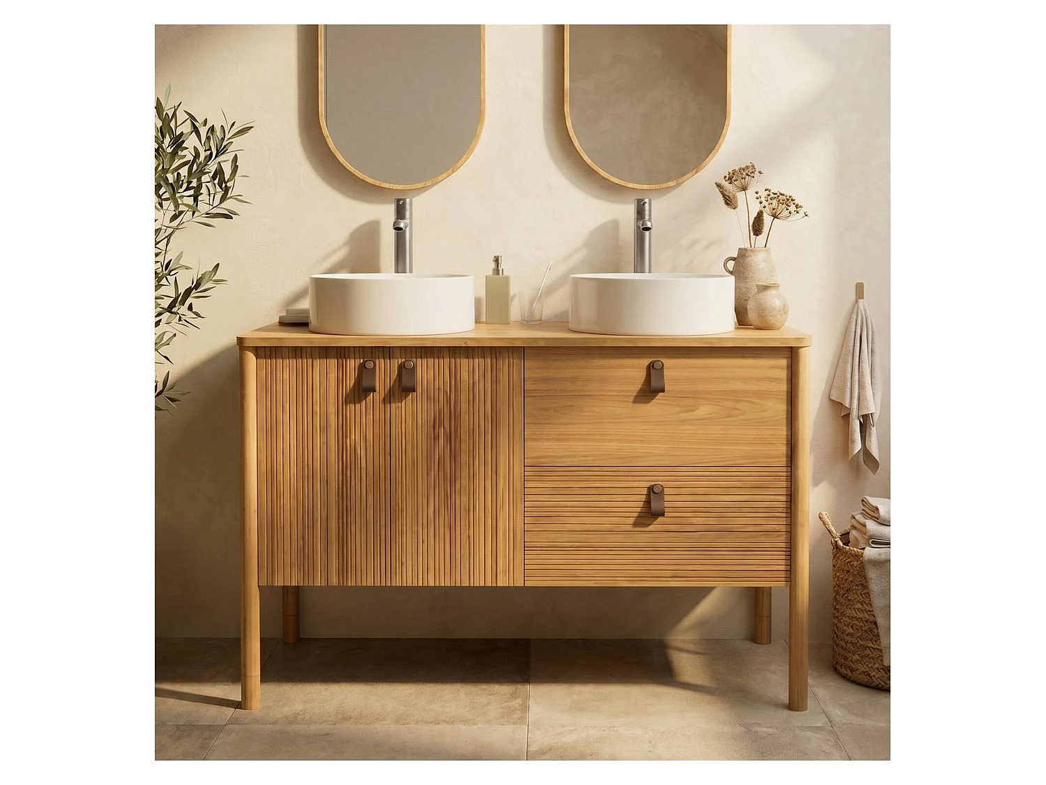 Mueble doble lavabo 120 cm con lavabos JOY