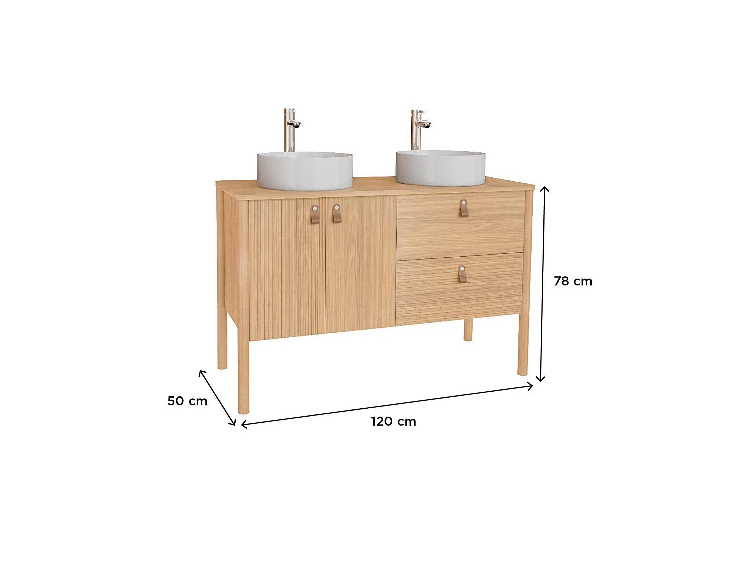 Mueble doble lavabo 120 cm con lavabos JOY