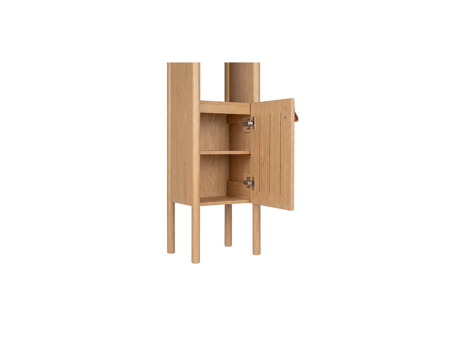 Wasmeubel eiken 80cm wastafel spiegel kraan en kolomkast JOY