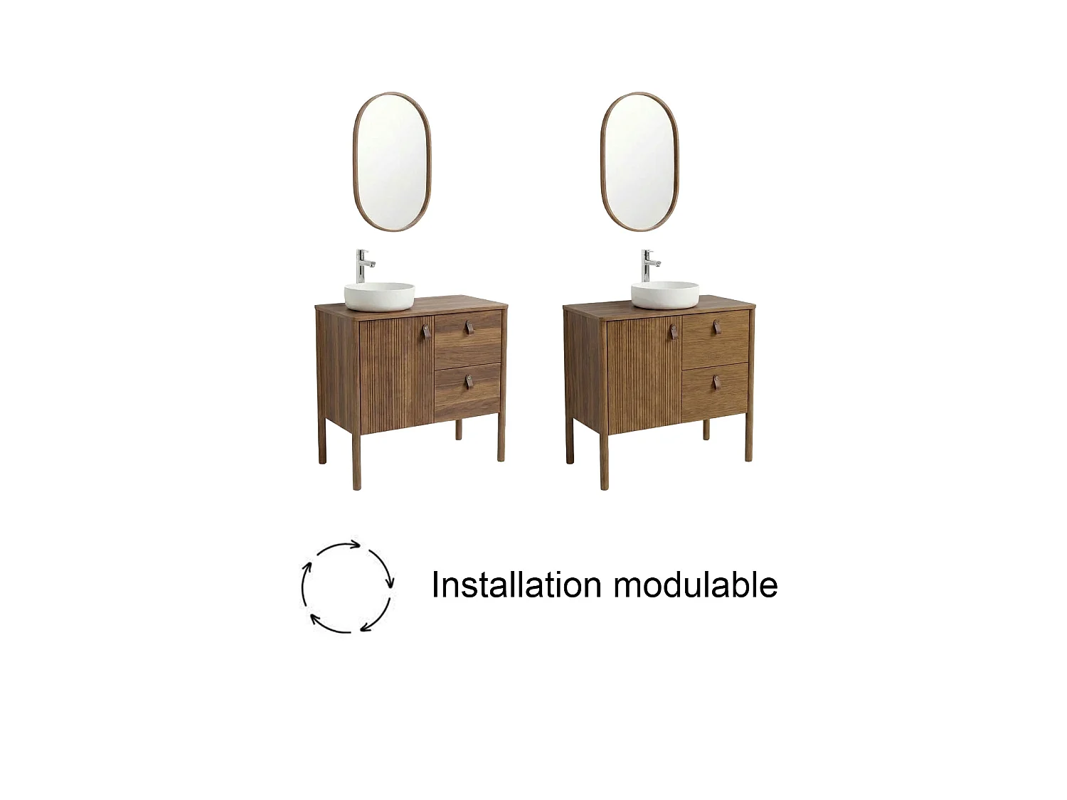 Szafka dąb 80cm nóżki umywalka ceramiczna biała JOY