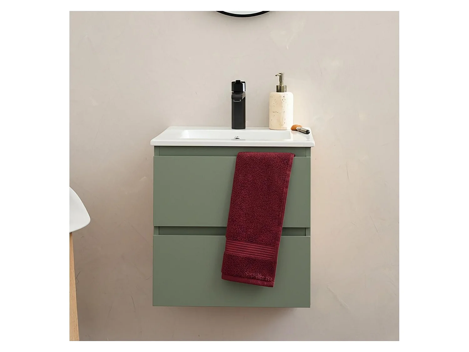 Waschtisch 45cm und schwarze Armatur SORRENTO
