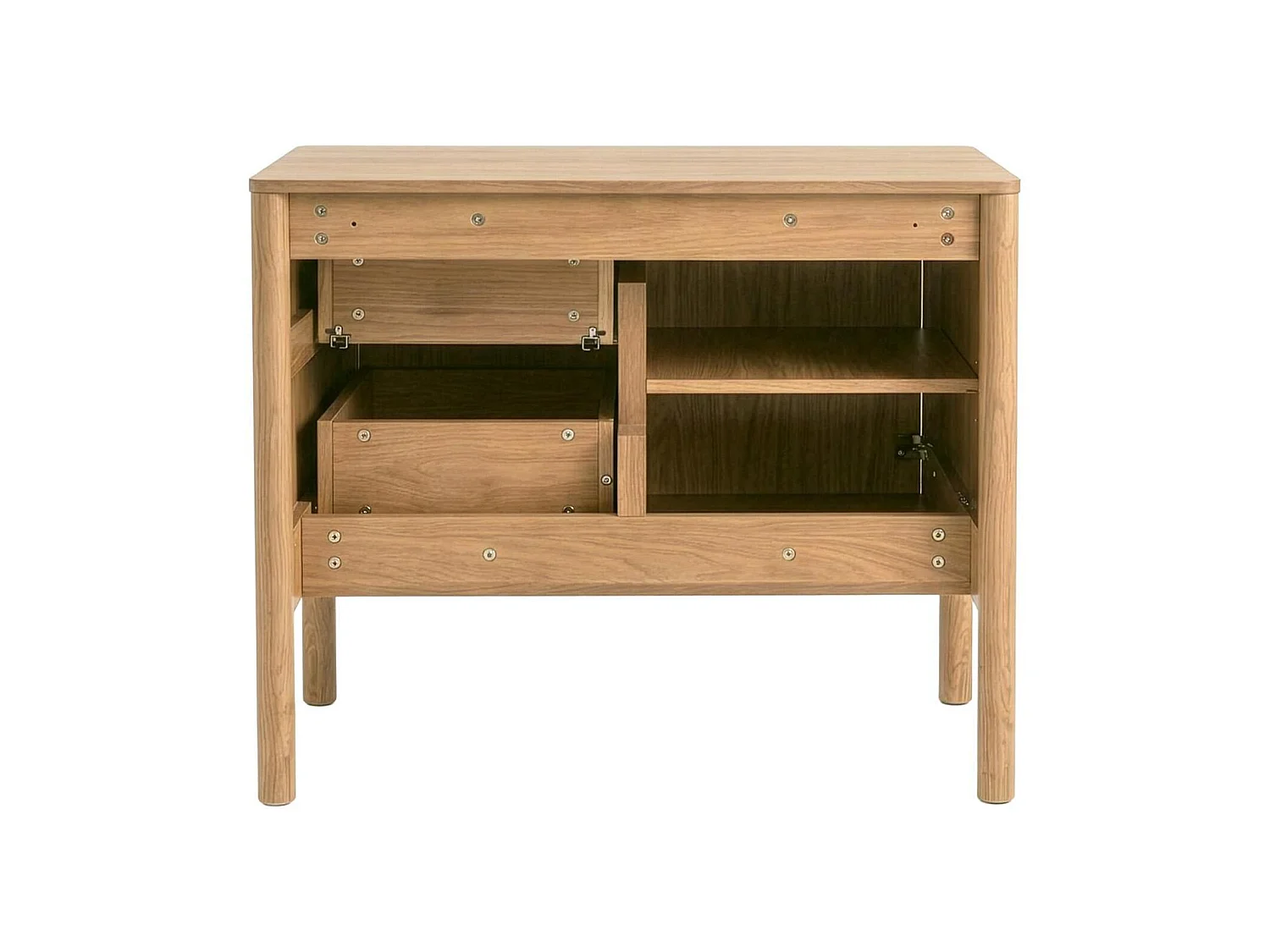 Szafka dąb 80cm nóżki biała umywalka i bateria JOY