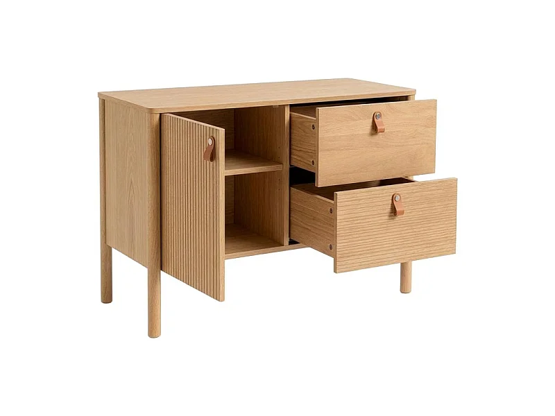 Wasmeubel eiken 80cm poten wit wastafel en kraan JOY