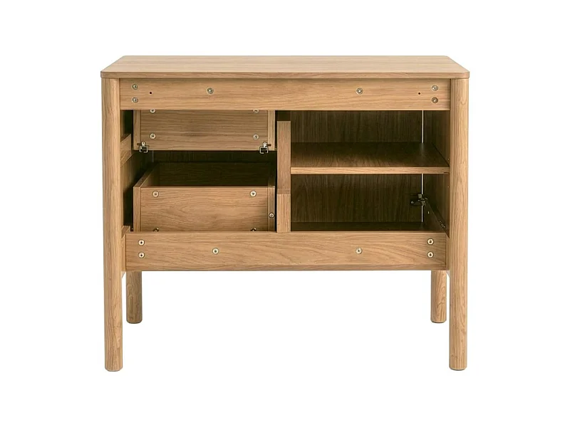 Wasmeubel eiken 80cm poten wit wastafel en kraan JOY