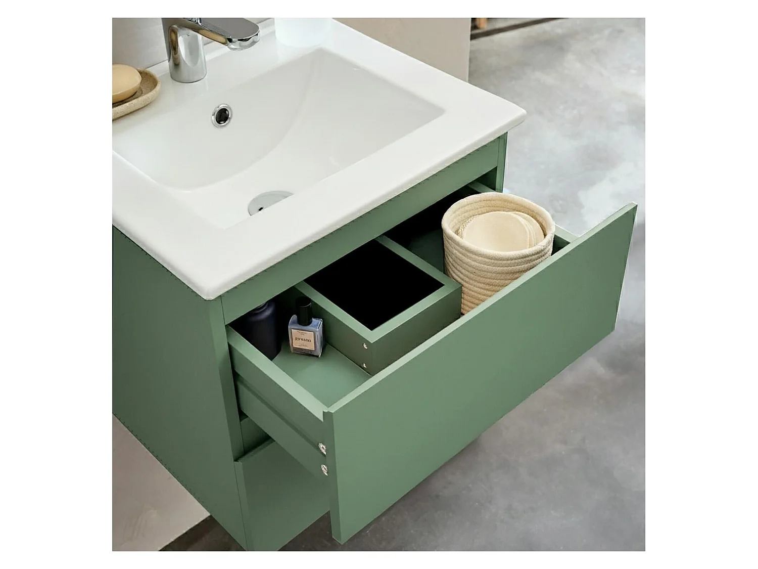 Waschtisch 45cm und verchromte Armatur SORRENTO