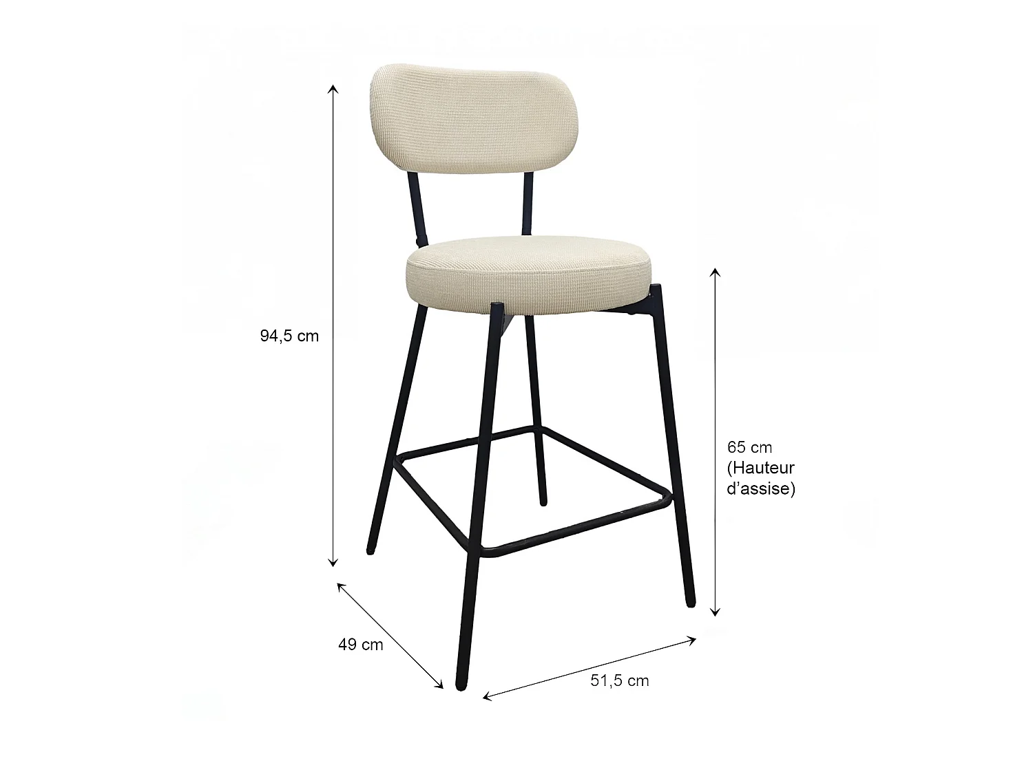 Hokery wyspa bar metal sztruks H65cm CELESTE